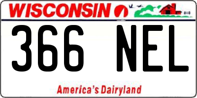 WI license plate 366NEL