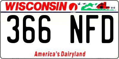 WI license plate 366NFD