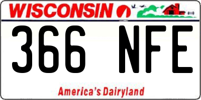 WI license plate 366NFE