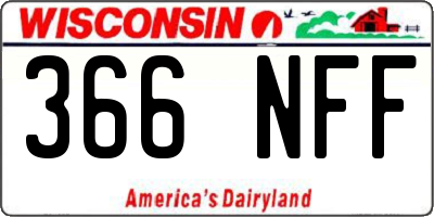 WI license plate 366NFF