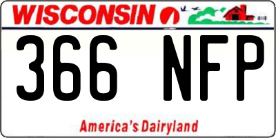 WI license plate 366NFP