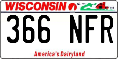 WI license plate 366NFR