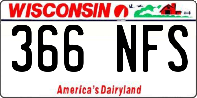 WI license plate 366NFS