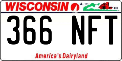 WI license plate 366NFT
