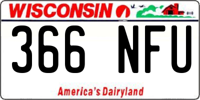 WI license plate 366NFU