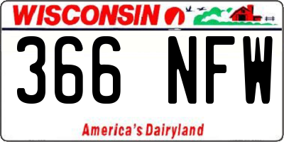WI license plate 366NFW