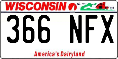 WI license plate 366NFX