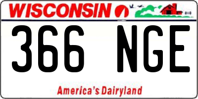 WI license plate 366NGE