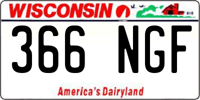 WI license plate 366NGF