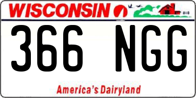 WI license plate 366NGG