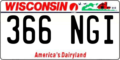 WI license plate 366NGI