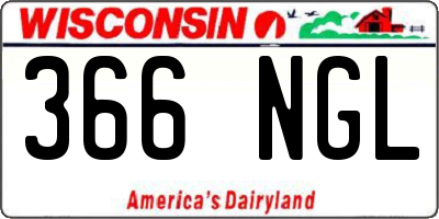 WI license plate 366NGL