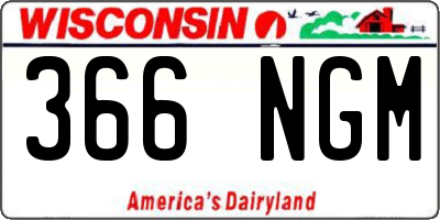 WI license plate 366NGM