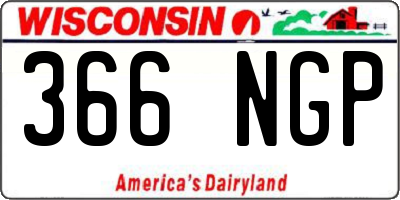 WI license plate 366NGP