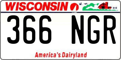 WI license plate 366NGR