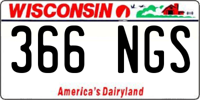 WI license plate 366NGS