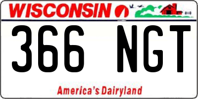 WI license plate 366NGT