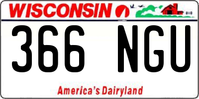 WI license plate 366NGU