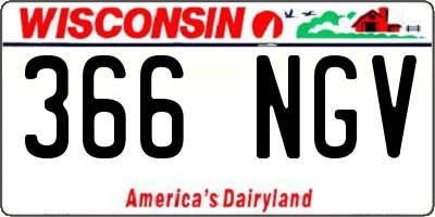 WI license plate 366NGV