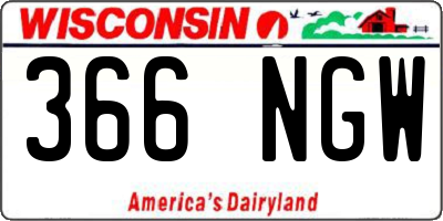 WI license plate 366NGW