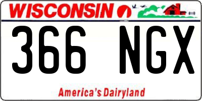 WI license plate 366NGX