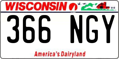 WI license plate 366NGY