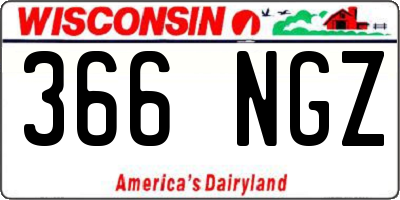 WI license plate 366NGZ