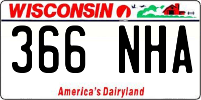 WI license plate 366NHA