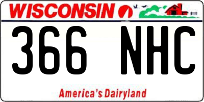 WI license plate 366NHC