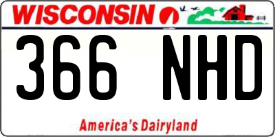 WI license plate 366NHD