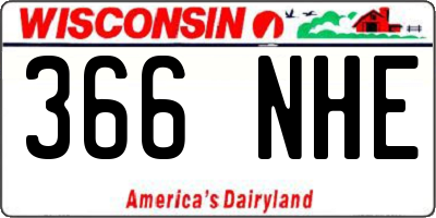 WI license plate 366NHE