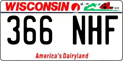 WI license plate 366NHF