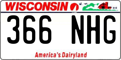 WI license plate 366NHG