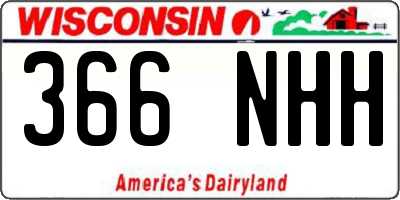 WI license plate 366NHH