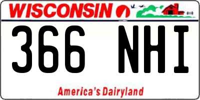 WI license plate 366NHI