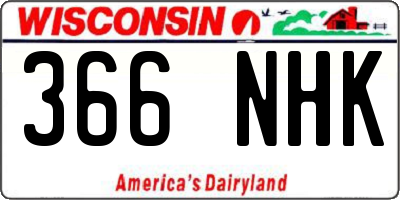 WI license plate 366NHK