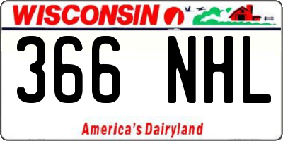 WI license plate 366NHL