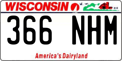 WI license plate 366NHM