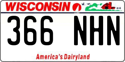 WI license plate 366NHN