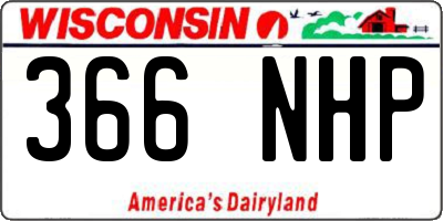 WI license plate 366NHP