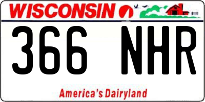 WI license plate 366NHR