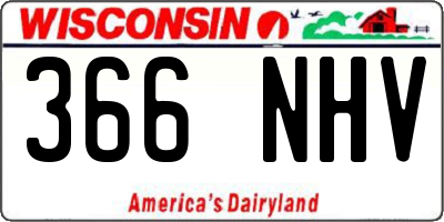WI license plate 366NHV