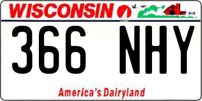 WI license plate 366NHY