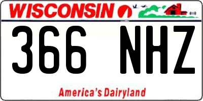 WI license plate 366NHZ