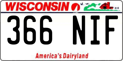 WI license plate 366NIF