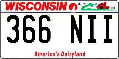 WI license plate 366NII