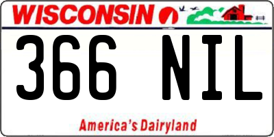 WI license plate 366NIL