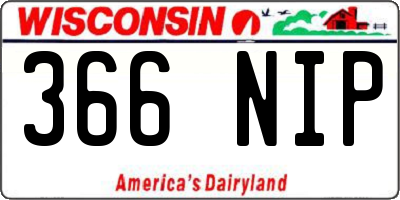 WI license plate 366NIP
