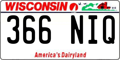 WI license plate 366NIQ