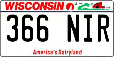 WI license plate 366NIR